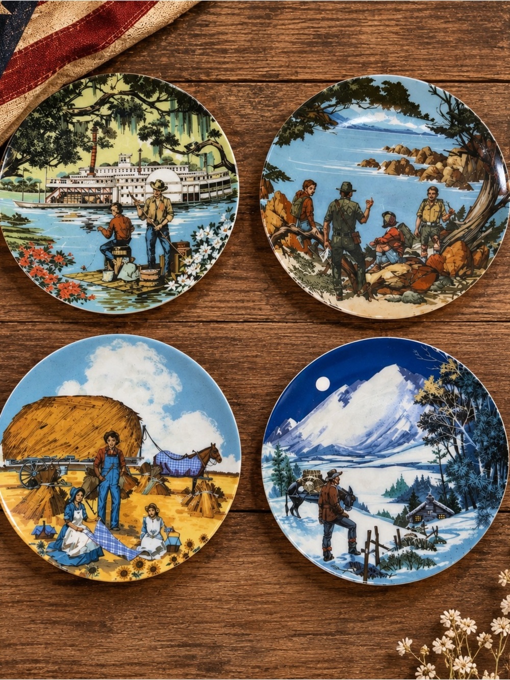 Vintage AVON Decorative 1985 โAmerican Portraitsโ Plates - Set of 4